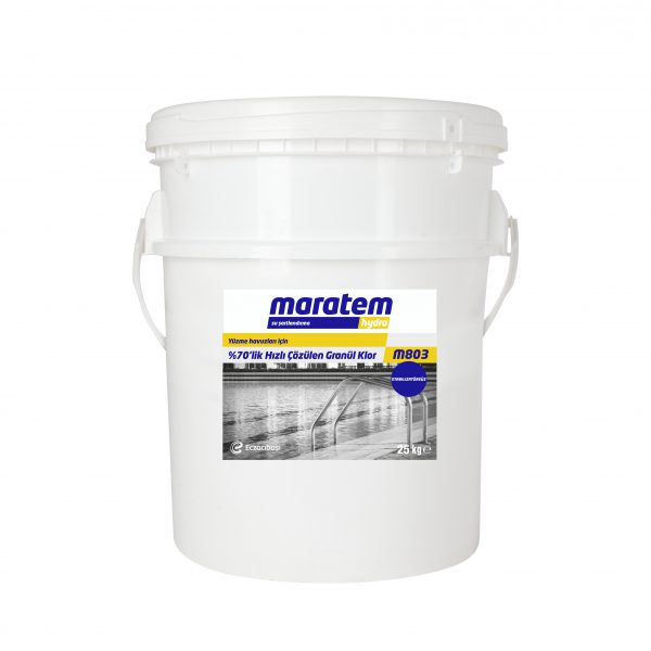 Eczacıbaşı Maratem M803 Stabilizatörsüz %70’lik Hızlı Çözülen Granül Klor 25 Kg